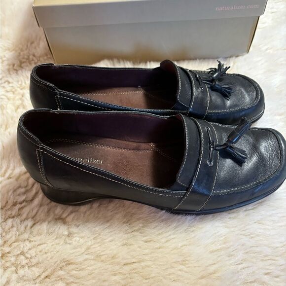 Naturalizer Telene Black Leather Tassel Loafers size 10 - Picture 4 of 7